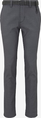 pilka TOM TAILOR DENIM Prigludęs „Chino“ stiliaus kelnės: priekis