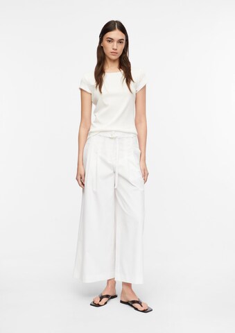 Wide Leg Pantalon à pince COMMA en blanc : devant