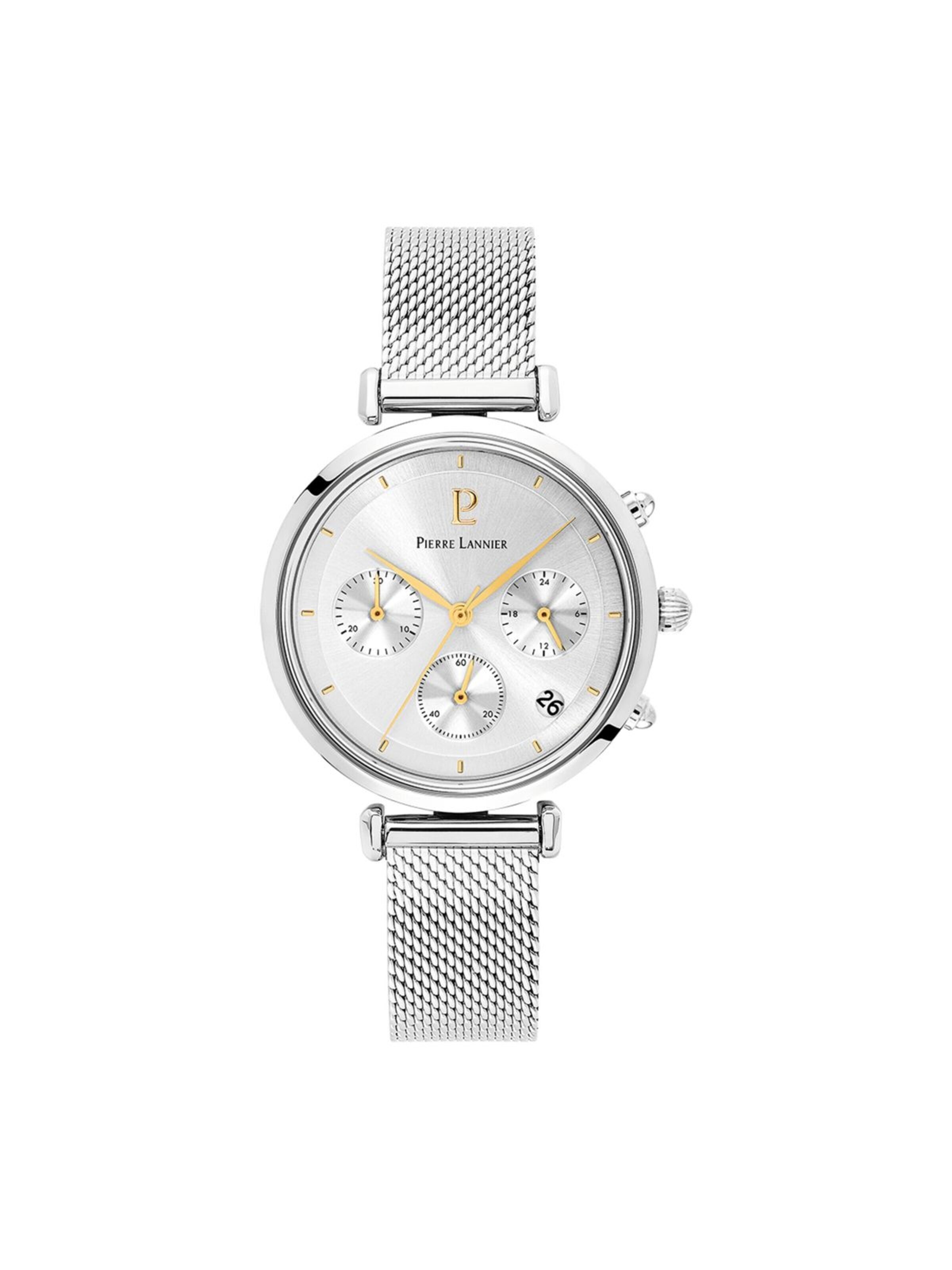 Montre à affichage analogique Pierre Lannier en argent : devant