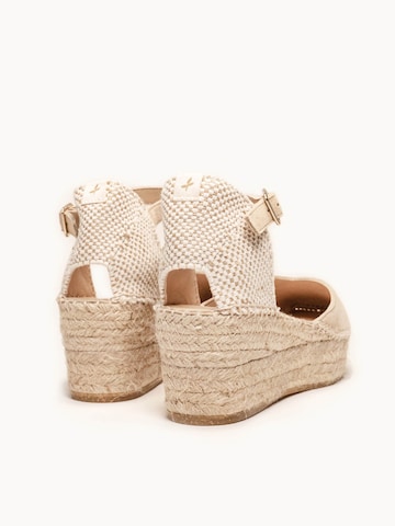 Sandalo con cinturino 'Alpargata Cuña 6 cm' di Alhamas in beige