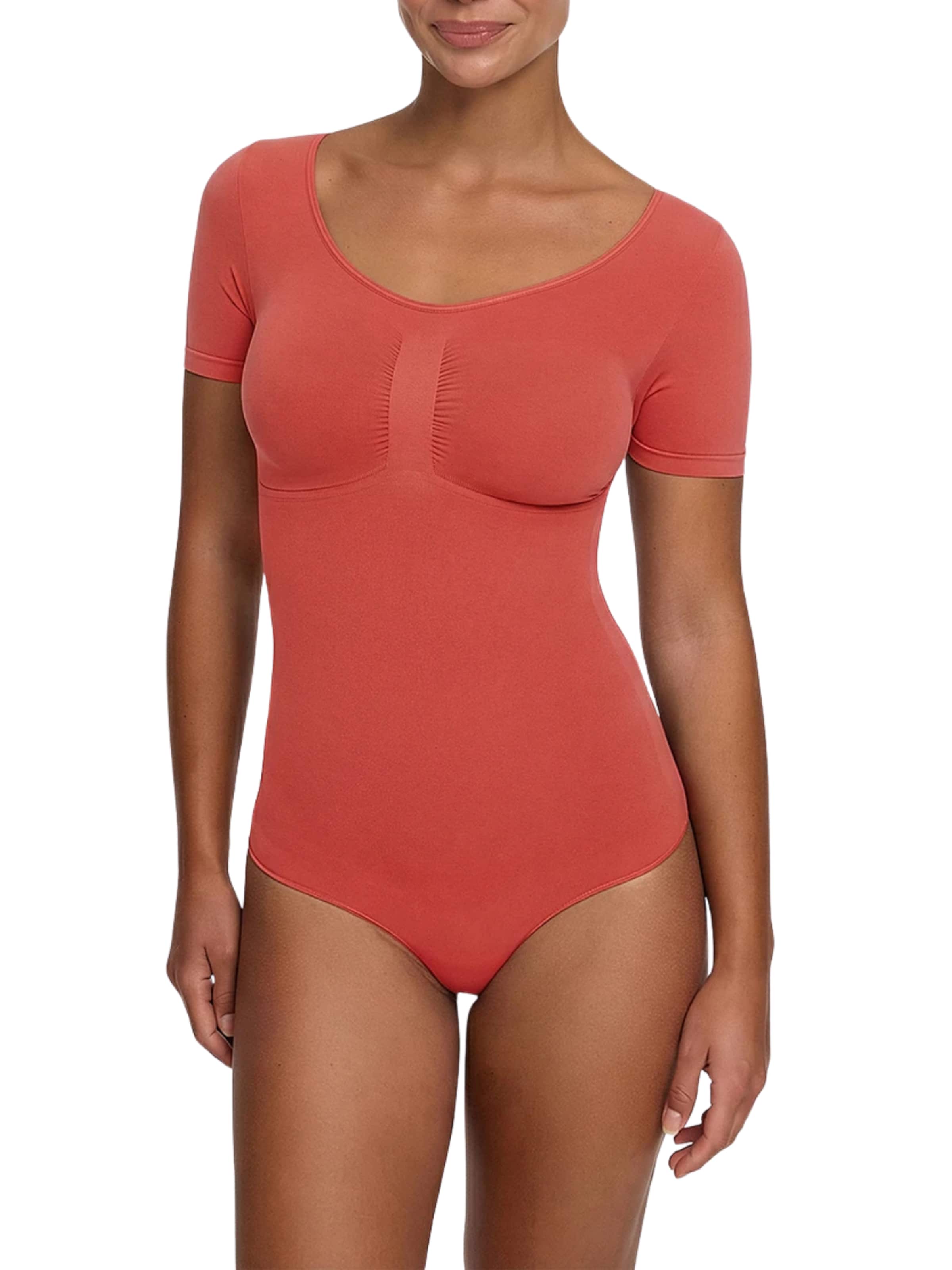 Body modellante 'T-Shirt Bodysuit Sculpting Shapewear mit Slip' di cfab (formerly creamy fabrics) in arancione: frontale