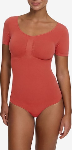 Body modellante 'T-Shirt Bodysuit Sculpting Shapewear mit Slip' di cfab (formerly creamy fabrics) in arancione: frontale