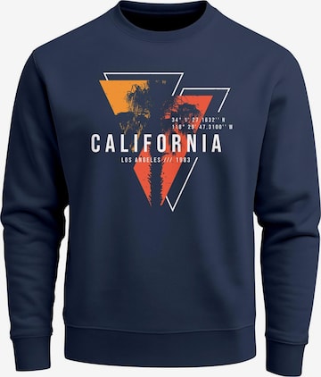Neverless Sweatshirt 'California geometric' in Blau: Vorderseite