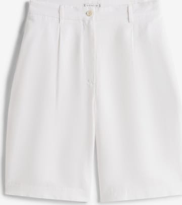 TOMMY HILFIGER Wide leg Pleat-front trousers in White: front