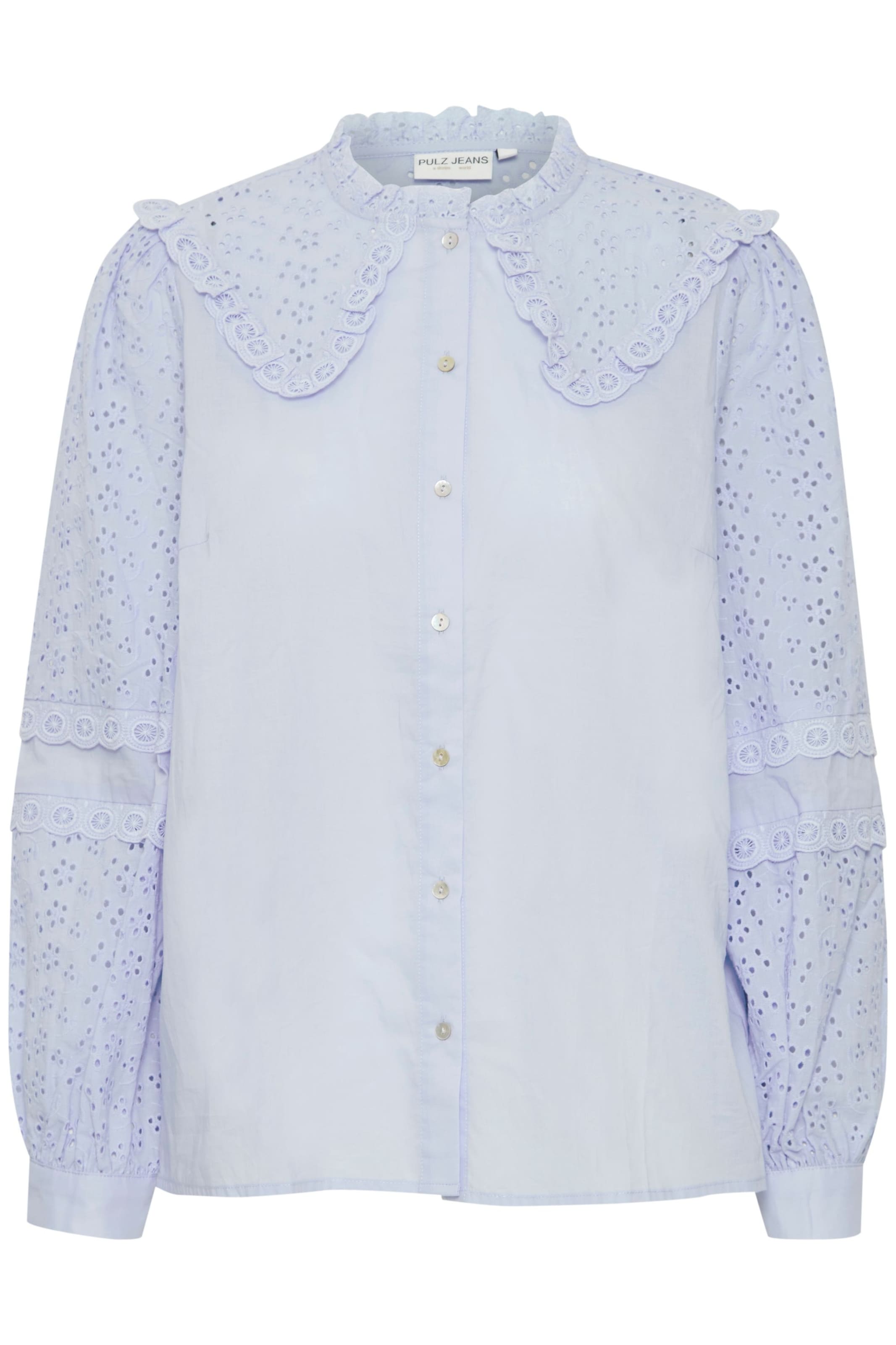 PULZ Jeans Blouse 'Olivia' in de kleur Pastelblauw, Productweergave