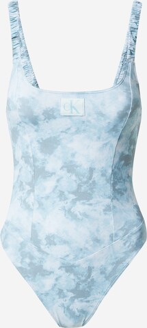 Calvin Klein SwimwearBustier Jednodijelni kupaći kostim - plava boja: prednji dio