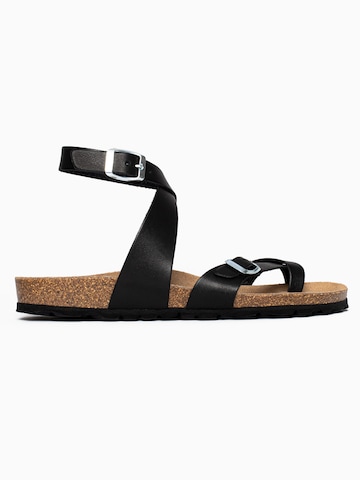 Bayton T-Bar Sandals 'Swan' in Black