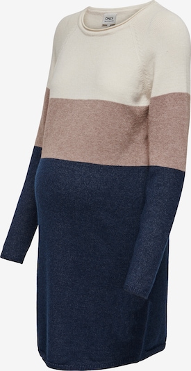 Only Maternity Pletena haljina 'OLMLillo' u bež / tamno plava / bijela, Pregled proizvoda