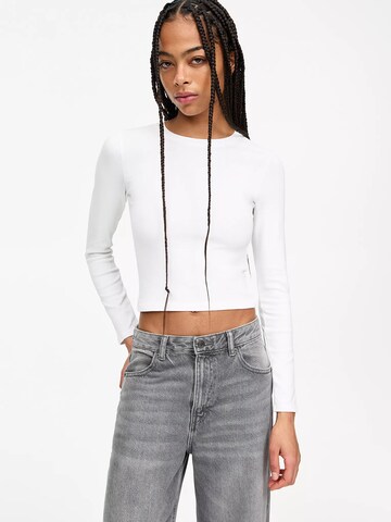 T-shirt Pull&Bear en blanc : devant