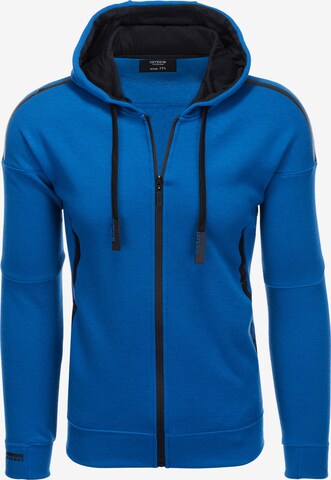 Ombre Zip-Up Hoodie 'B1076' in Blue: front