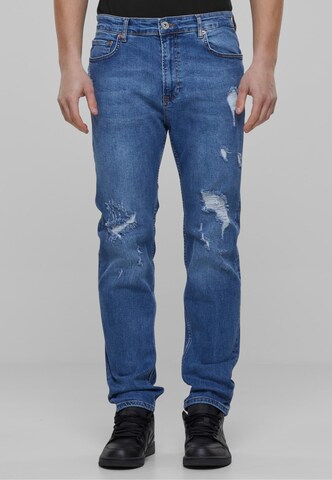 2Y Premium Skinny Jeans in Blau: Vorderseite