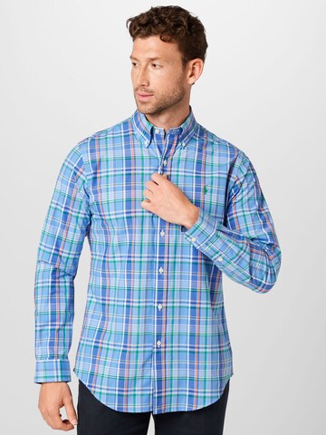 Coupe regular Chemise Polo Ralph Lauren en bleu : devant