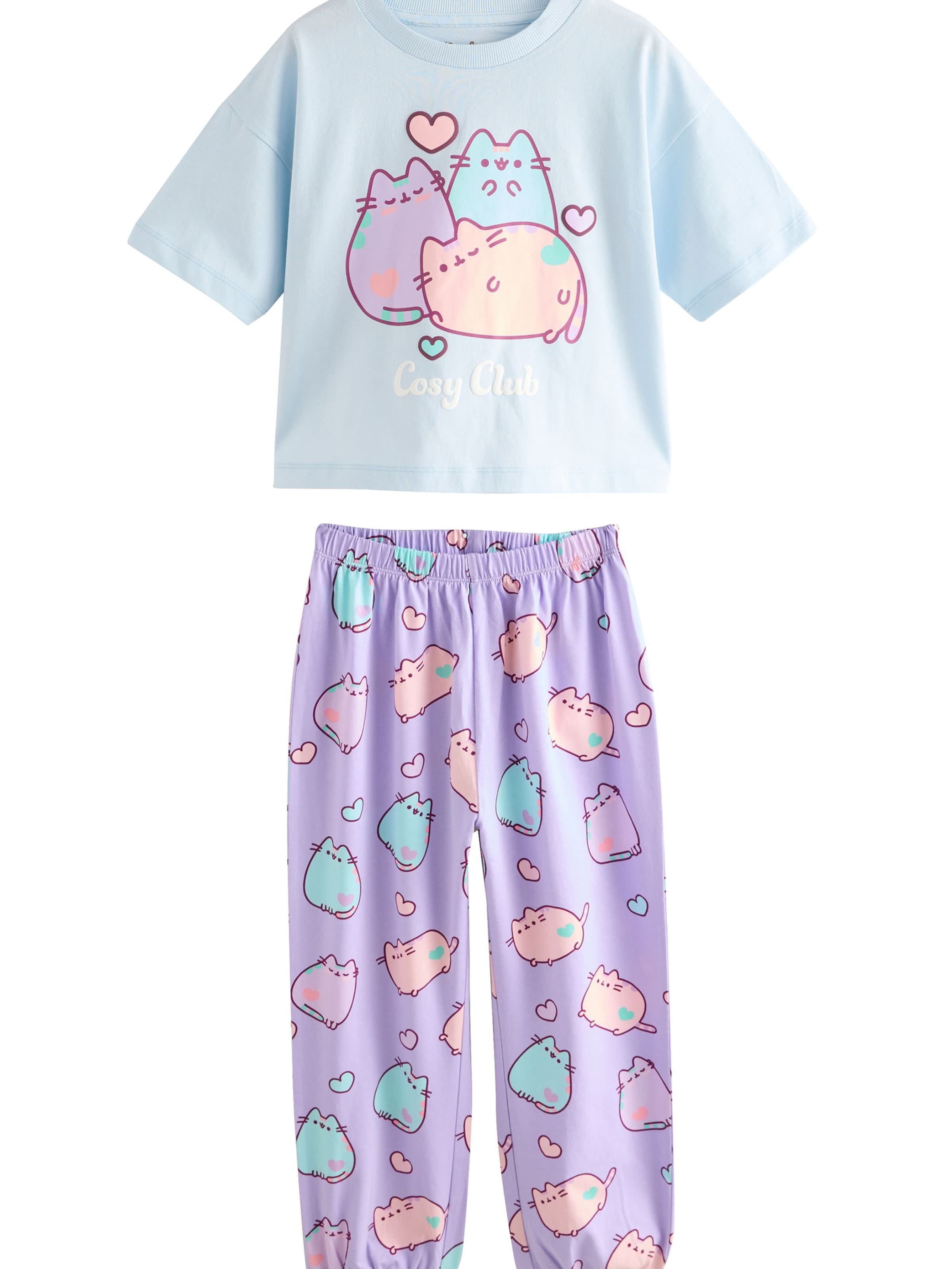 Next Schlafanzug 'Pusheen' in Blau