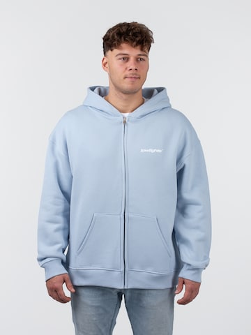 Low Lights Studios Zip-Up Hoodie in Blue: front
