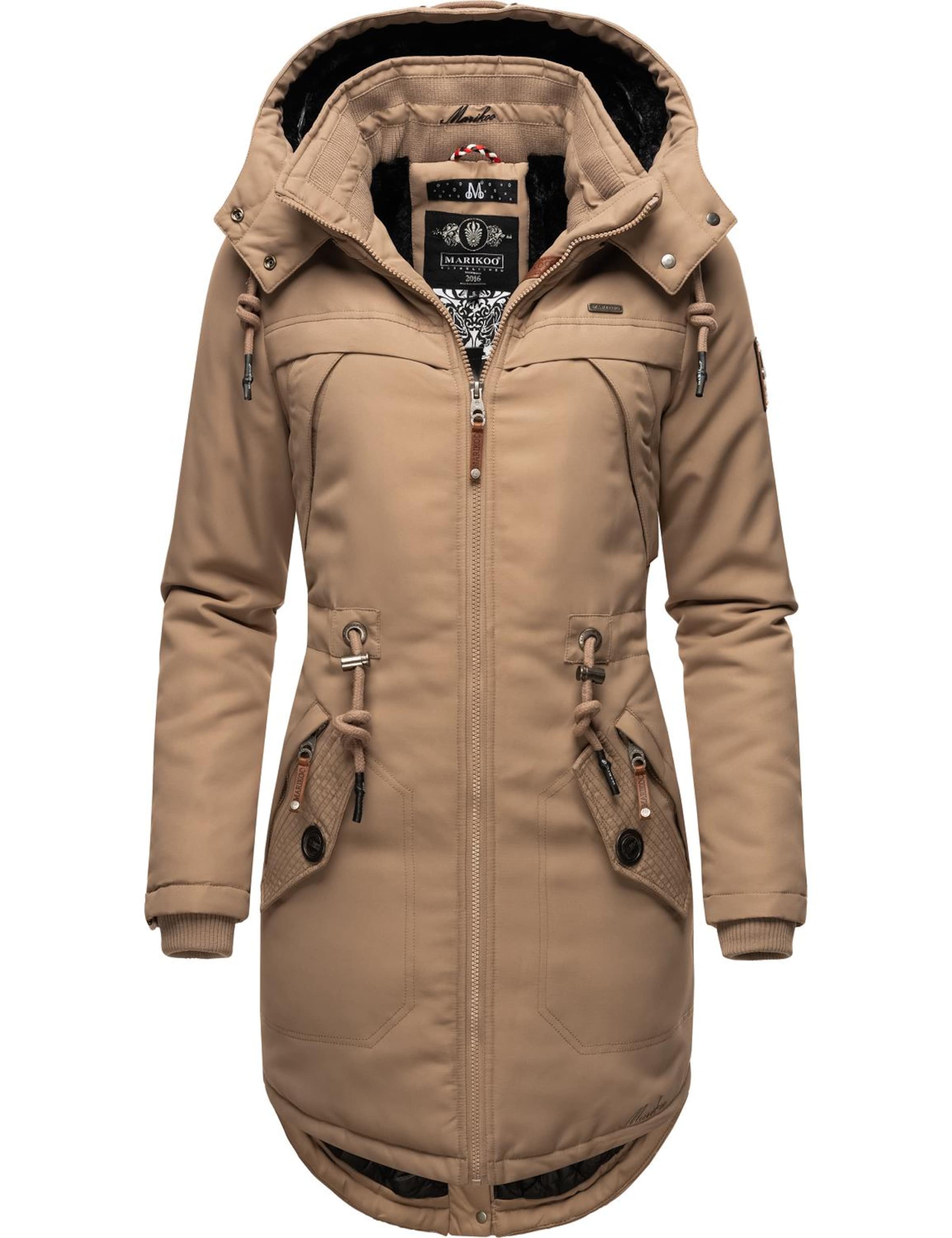MARIKOO Zimska jakna 'Kamii' | rjava barva: sprednja stran