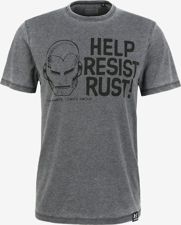 Recovered Shirt 'Marvel' in Grey: front