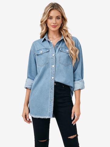 Yesfashion Bluse in Blau: Vorderseite