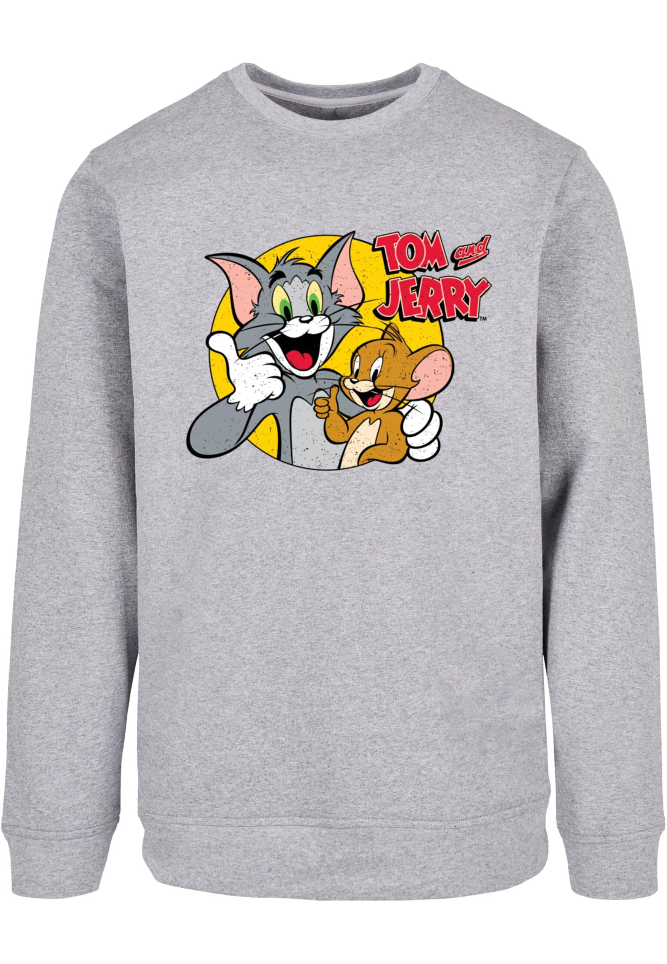 ABSOLUTE CULT Sweatshirt 'Tom and Jerry - Thumbs Up' in Grau: Vorderseite