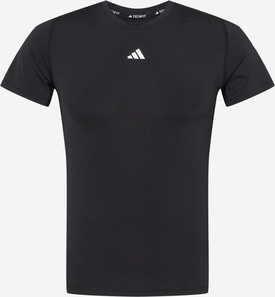 ADIDAS PERFORMANCE T-Shirt fonctionnel 'Techfit ' en noir / blanc, Vue avec produit