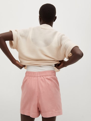 MANGO Regular Pleat-Front Pants 'RUSTIC' in Pink