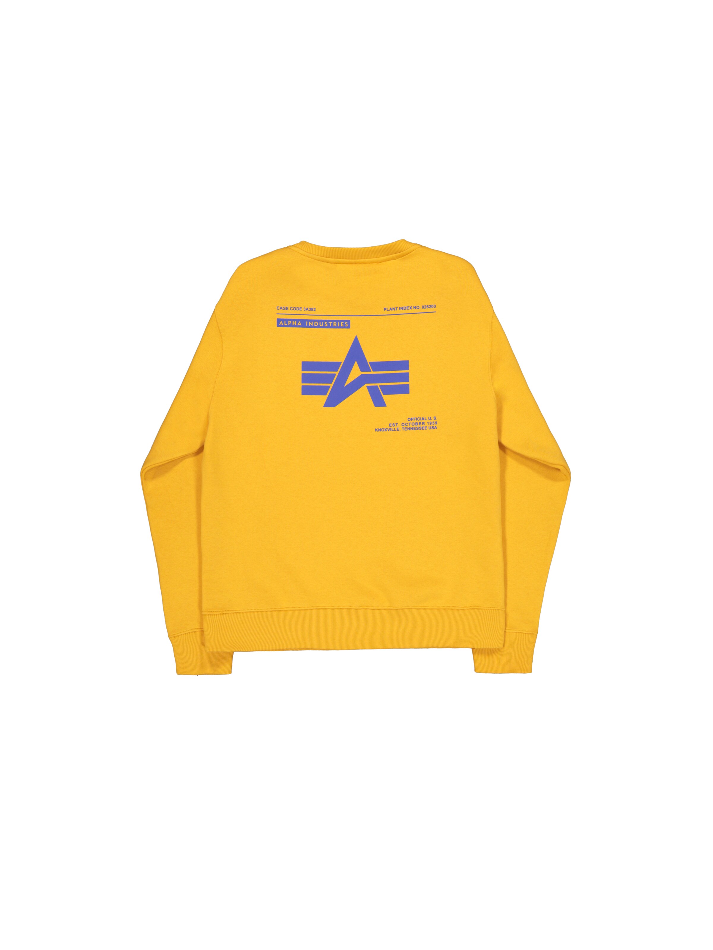 ALPHA INDUSTRIES Sweatshirt in Yellow: back
