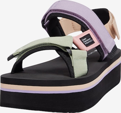 Sandale cu baretă Pull&Bear pe bej / verde deschis / lila / roz, Vizualizare produs