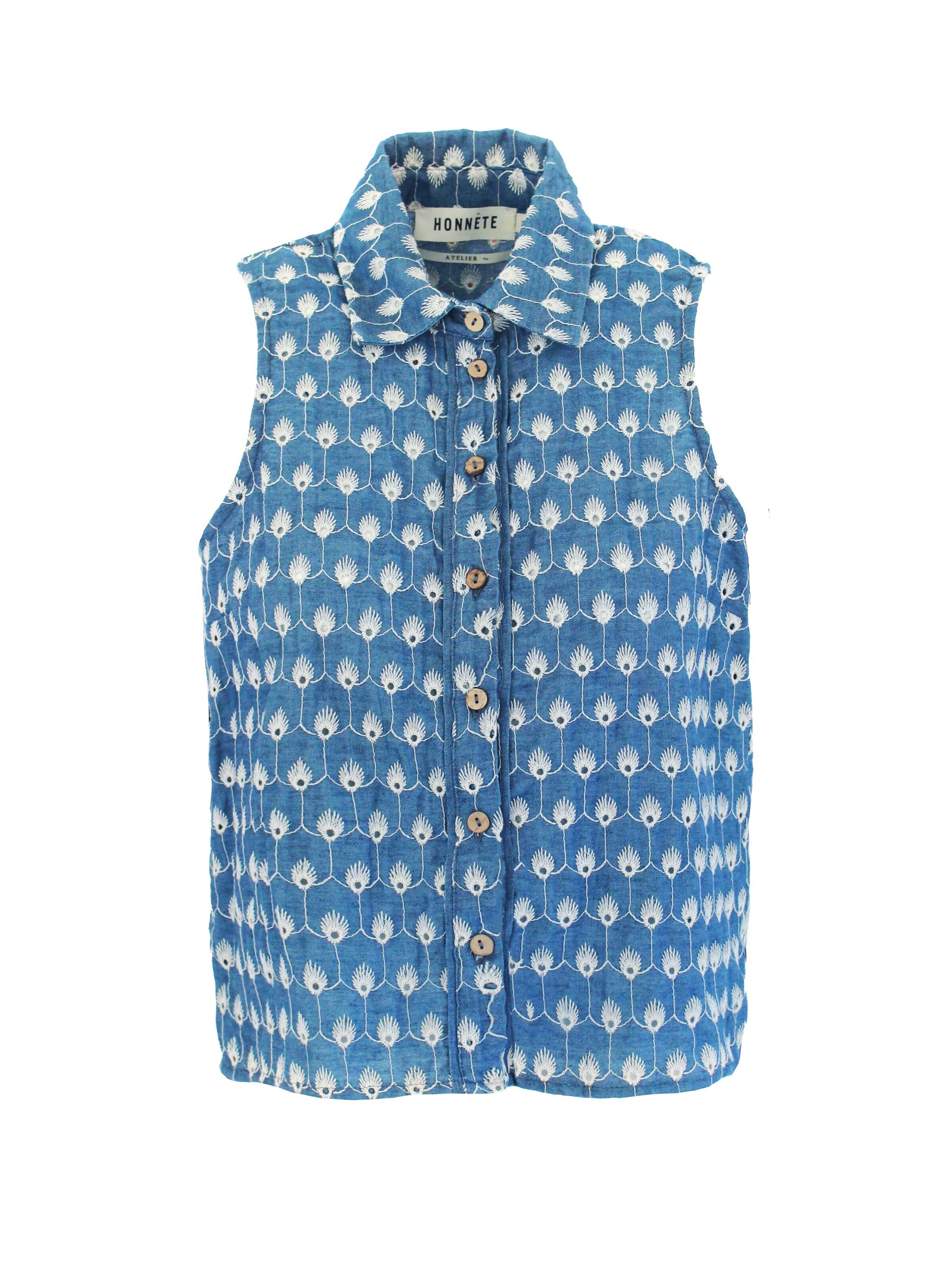 Honnête Atelier Blouse 'Harley' in Blue