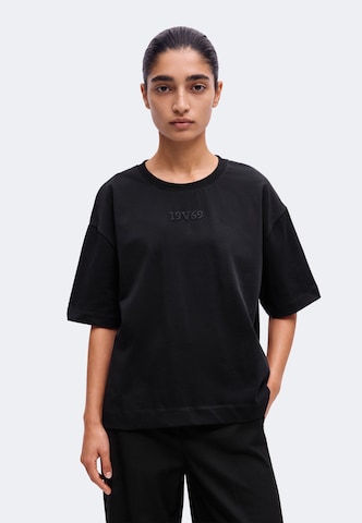 19V69 ITALIA - Camiseta talla grande 'Petonia Street' en negro: frente