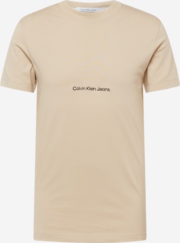 T-Shirt Calvin Klein Jeans en beige : devant