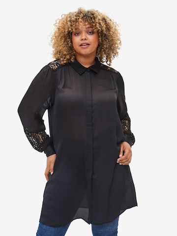 Zizzi Blouse 'MKODI' in Zwart: voorkant