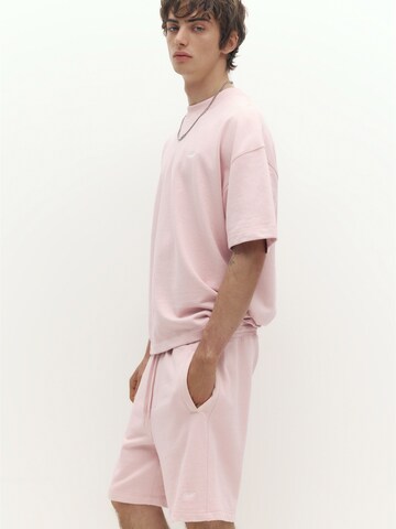 Pull&Bear Loosefit Shorts 'STWD' in Pink