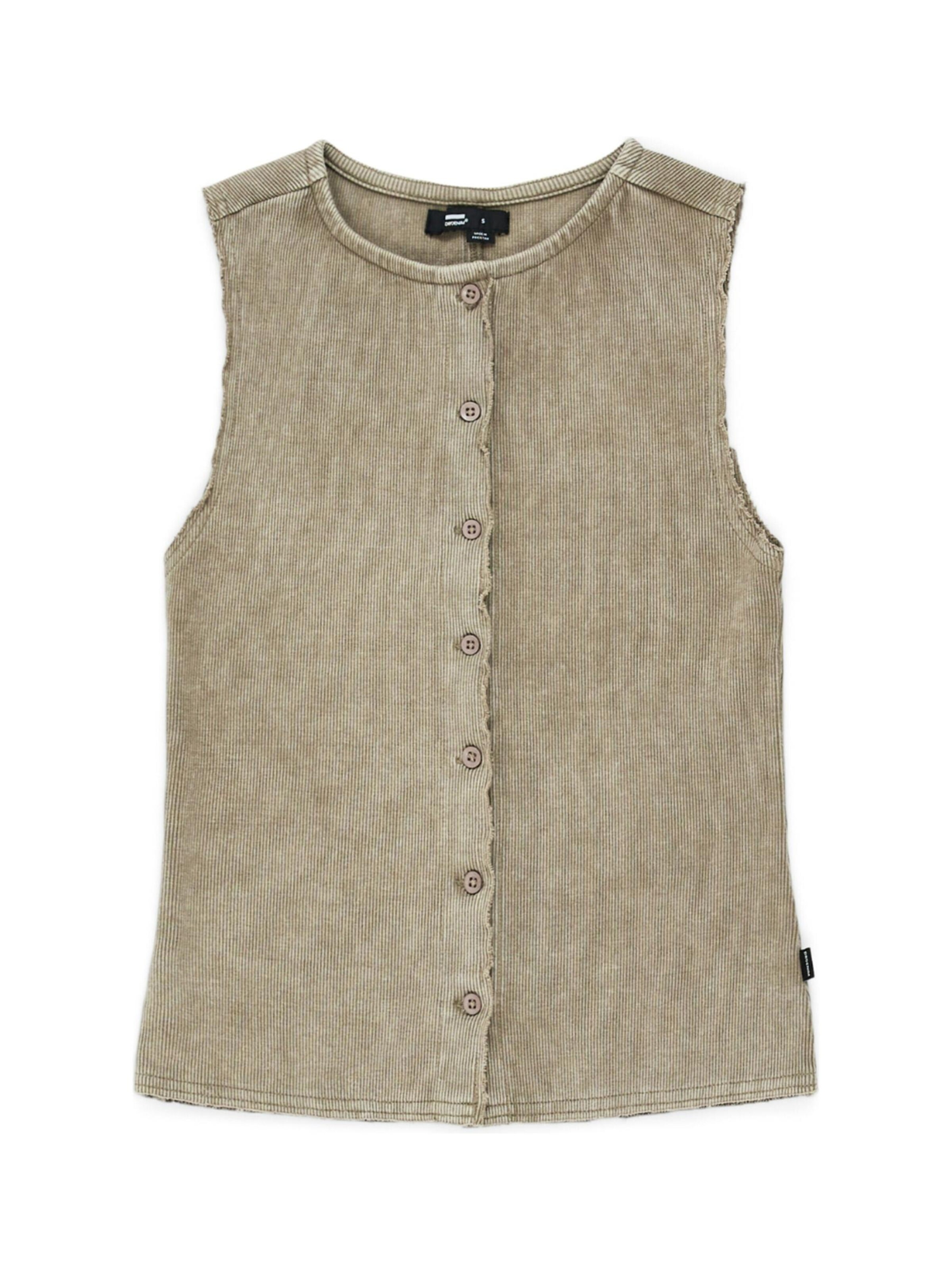 Dr. Denim Bodywarmer 'Lilja' in Beige: voorkant