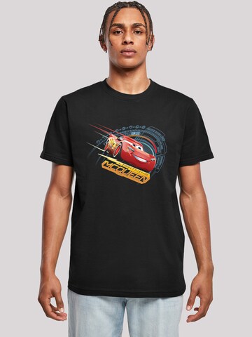 T-Shirt 'Disney Cars Lightning McQueen' F4NT4STIC en noir : devant