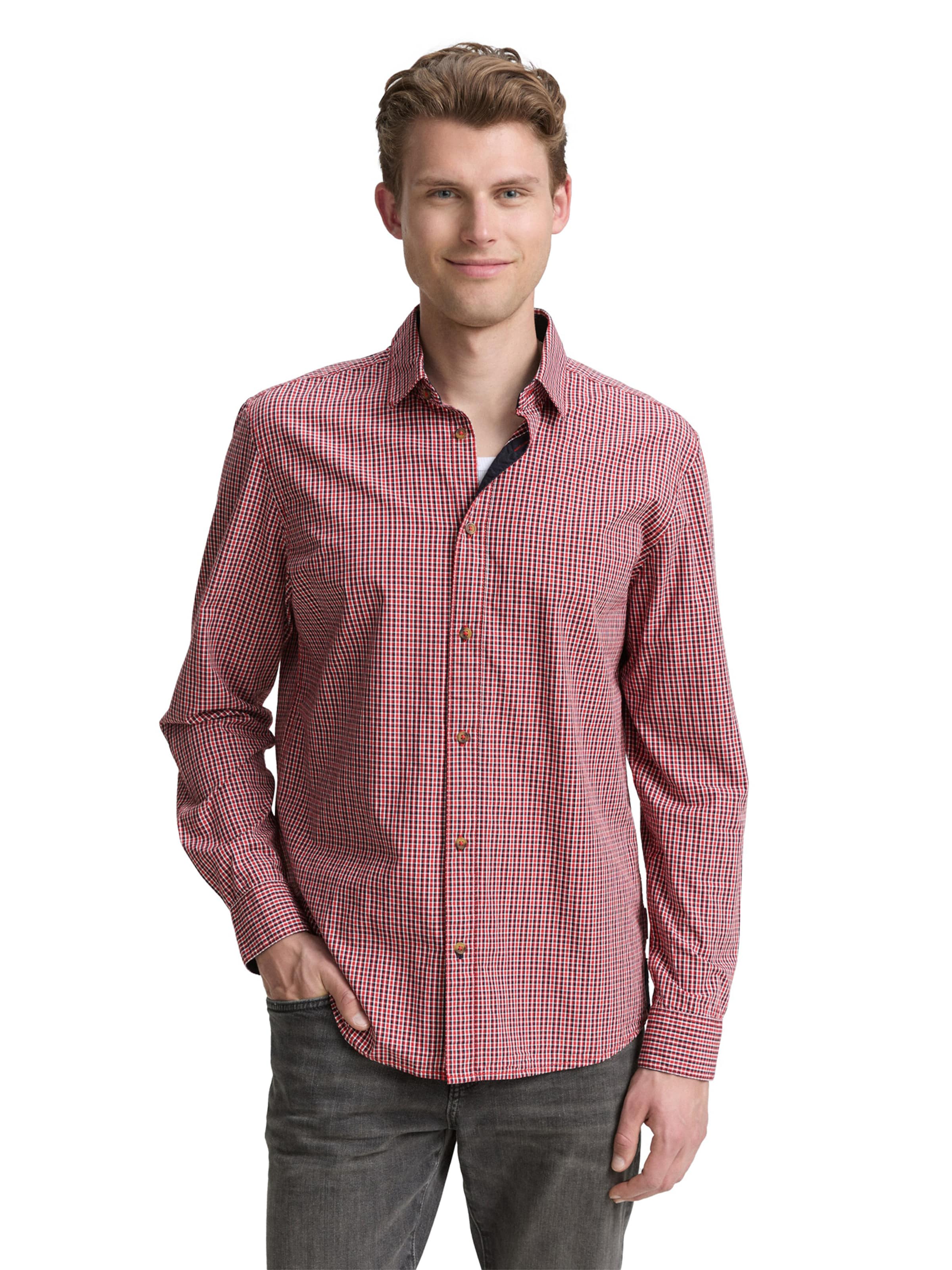TOM TAILOR - Ajuste regular Camisa en rojo: frente