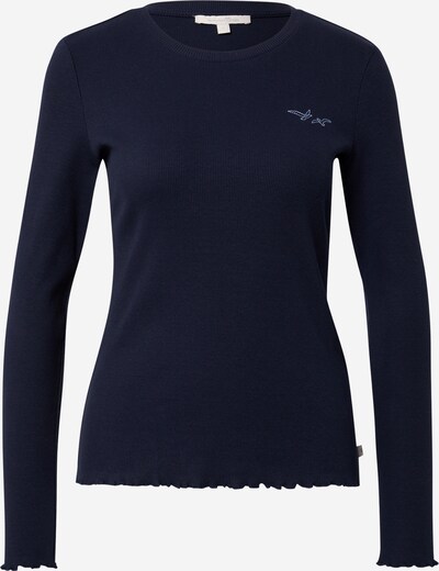 TOM TAILOR DENIM T-Shirt Langarmshirt mit kleiner Stickerei in navy, Produktansicht