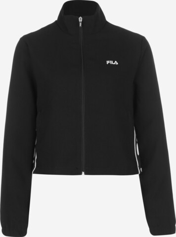 FILA Athletic Zip-Up Hoodie 'Bianco Taini' in Black: front