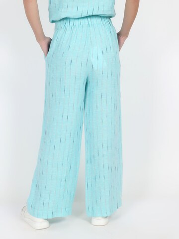 VICCI Germany Wide Leg Stoffhose  mit eingewebten Streifen in Blau