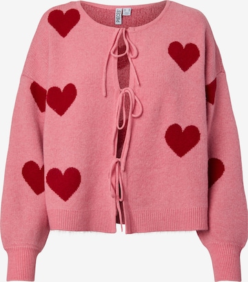 PIECES Knit Cardigan 'PCKIPP' in Pink: front