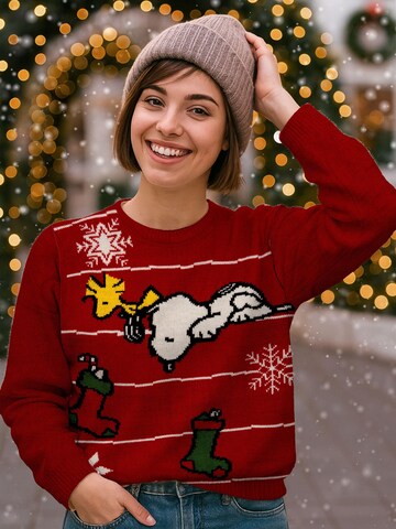 Snoopy & Die Peanuts Sweater 'Weihnachtspullover' in Red