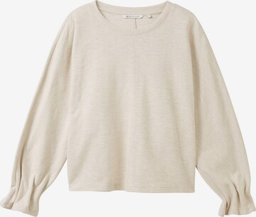 TOM TAILOR DENIM Sweatshirt in Beige: predná strana