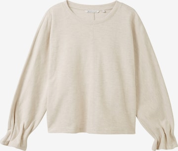 TOM TAILOR DENIM Sweatshirt in Beige: front