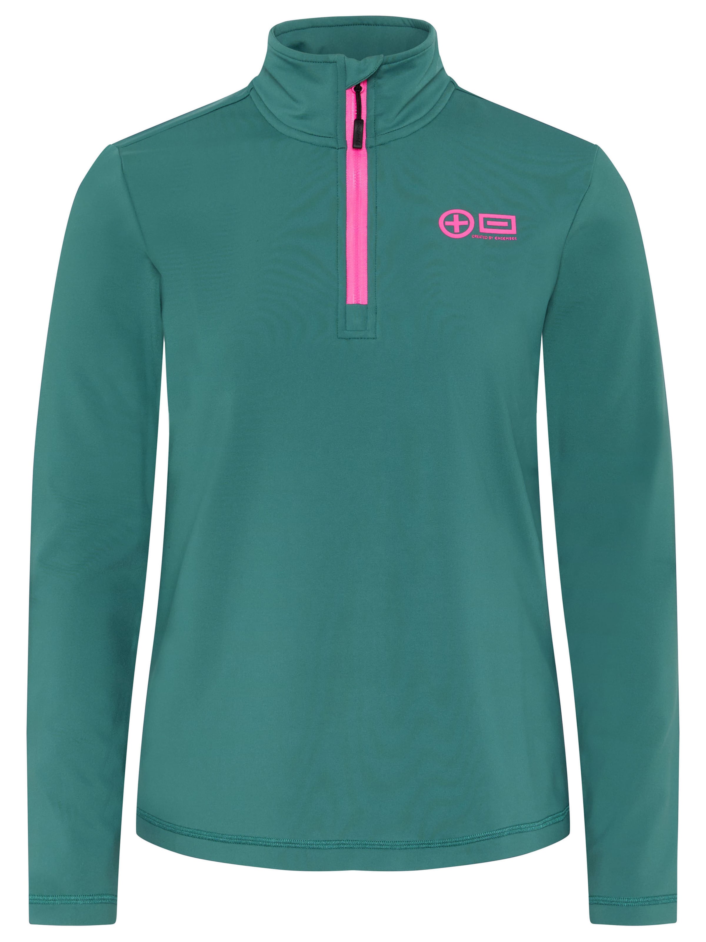 CHIEMSEE Fleecepullover ' mit auffälligem PlusMinus-Print ' in Blau: Vorderseite