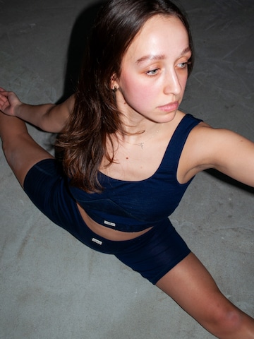 ZUBEK Slimfit Leggings ''Merino Wool Shorts'' in Blau