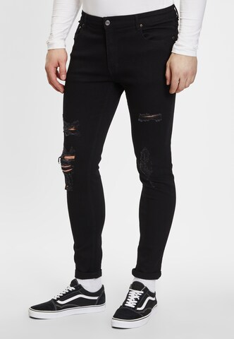 Justin Cassin Skinny Jeans 'Zane' in Black: front