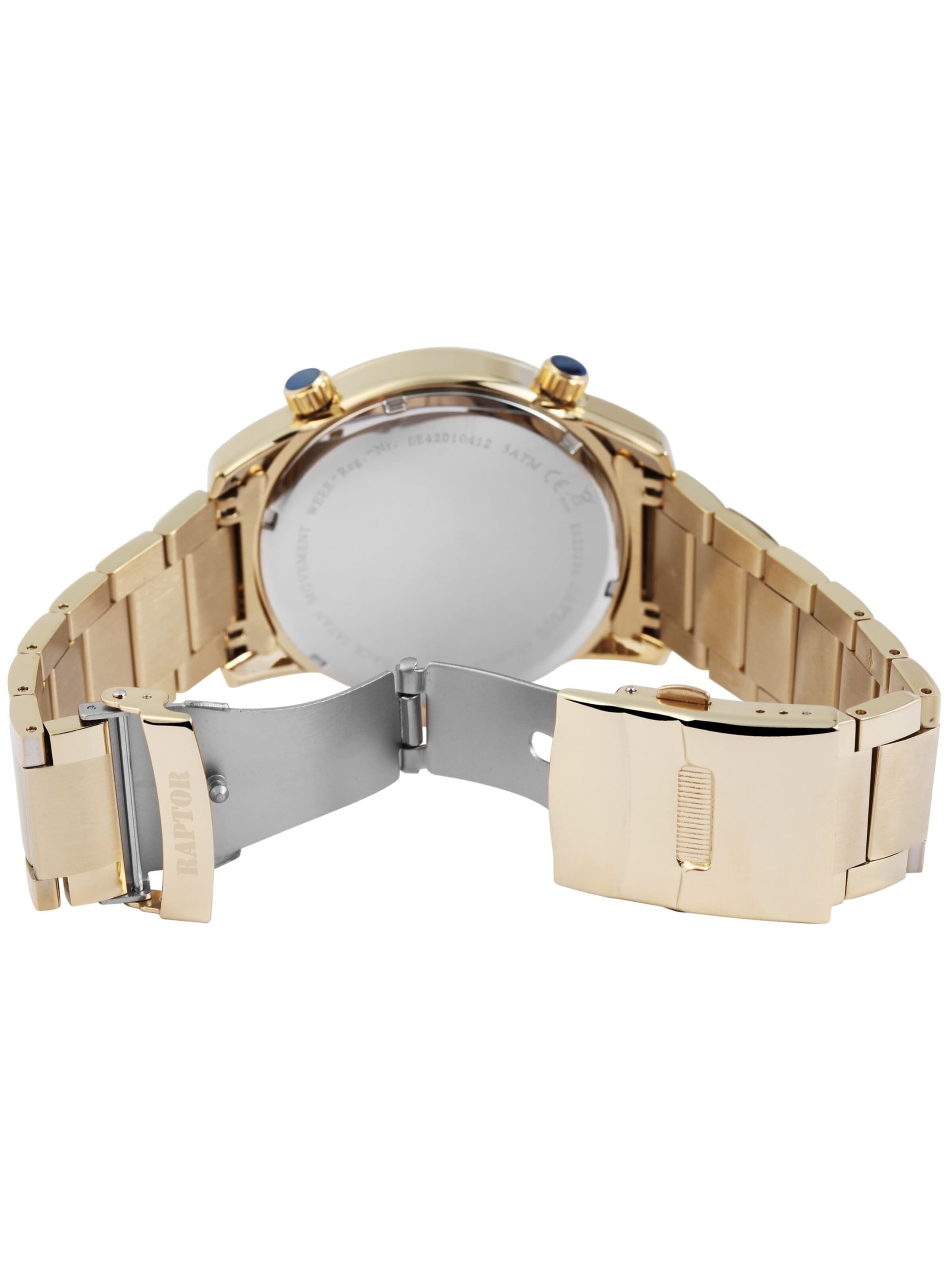 Raptor Analog Watch 'Fox, 5 ATM' in Gold