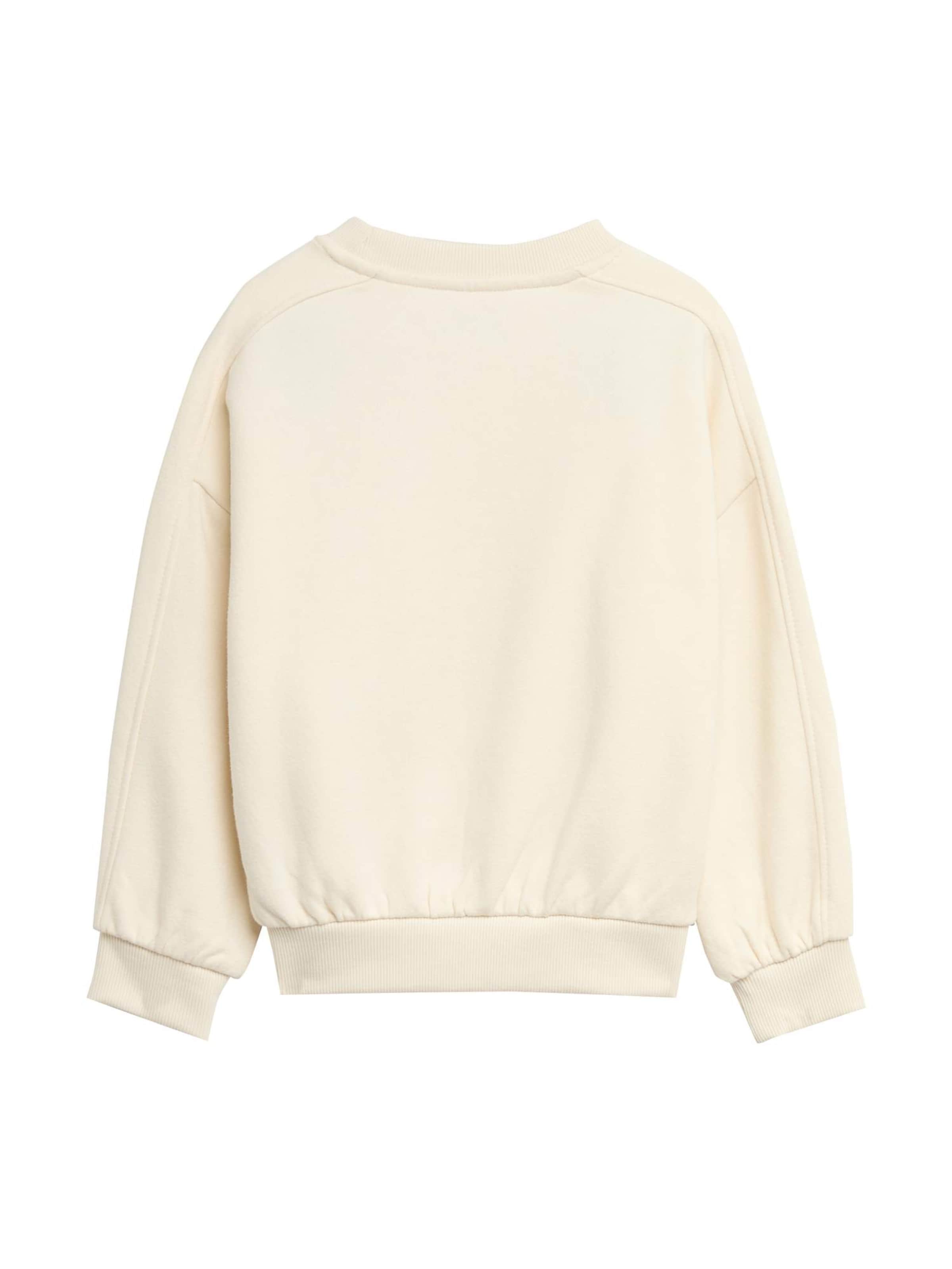 Marks & Spencer Baumwollreiches Disney Prinzessin™ Sweatshirt (2-8 Jahre) in Beige: Vorderseite