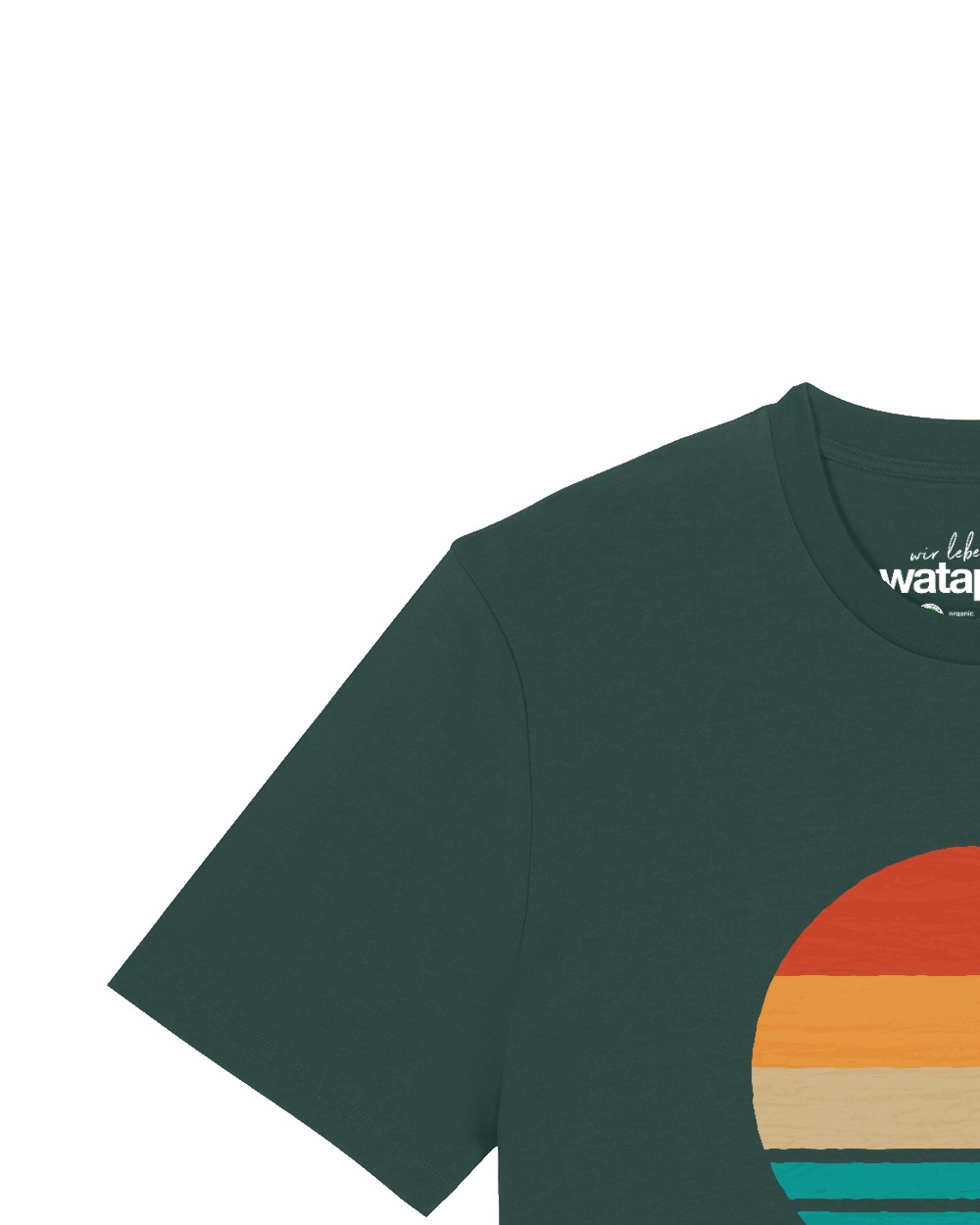 T-Shirt 'Retro Sunset Ocean' Watapparel en vert