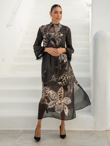 JIORO Oversizekleid 'LEO ORCHID' in Schwarz