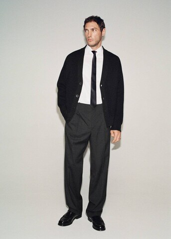 MANGO MAN Regular Pleat-Front Pants 'Blouson' in Grey