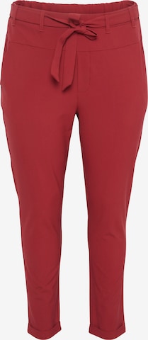 Pantalon 'Jia' KAFFE CURVE en rouge : devant